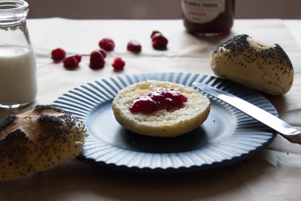 Poppy buns with raspberry jam ... perfect match!