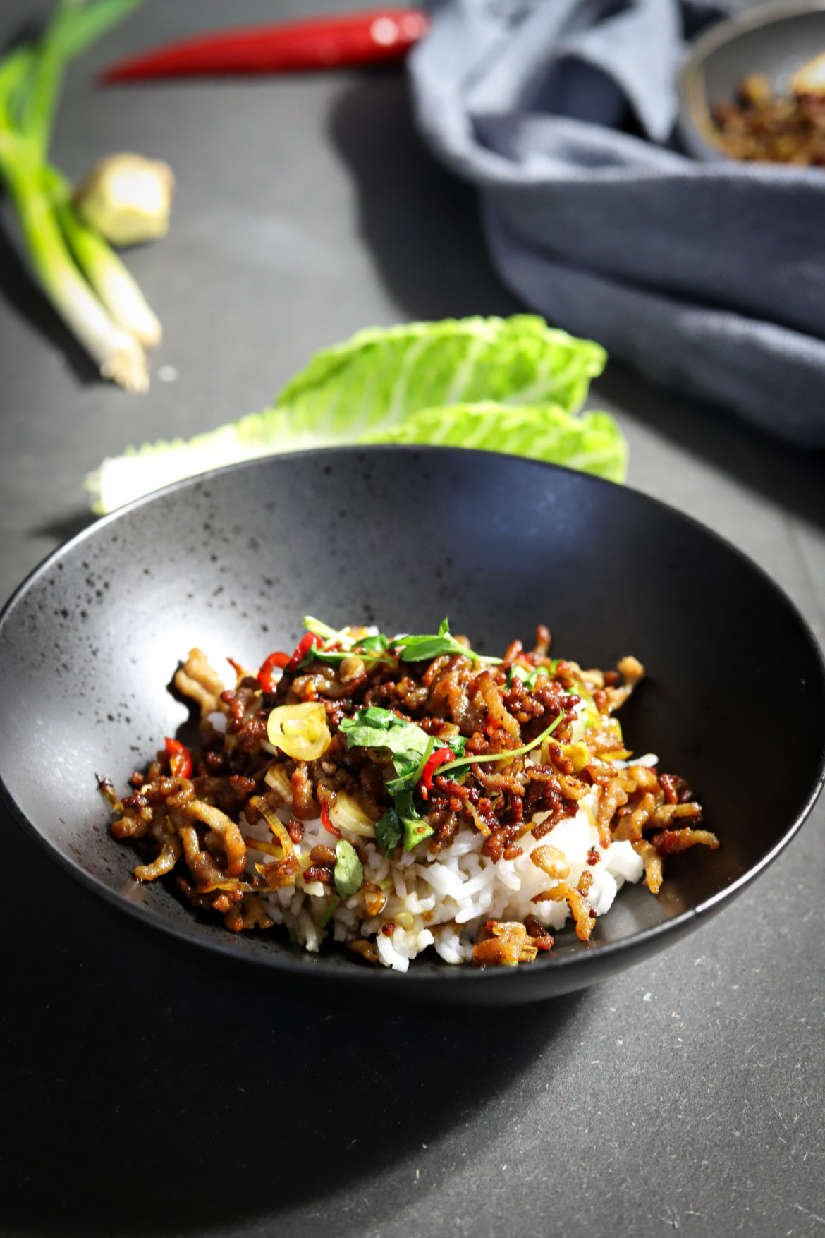 Crispy Beef wrapped in Lettuce